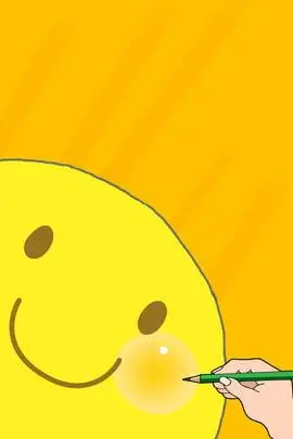 黄色 世界微笑日 手绘 清新 , 清新, 黄色, banner背景 背景图