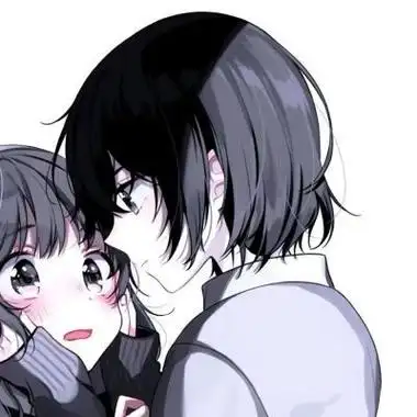 亲在一起的情侣头像动漫