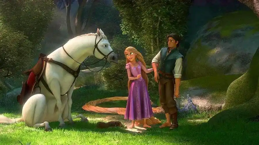 王子骑着白马救出城堡里的长发公主经典童话长发公主6个视频