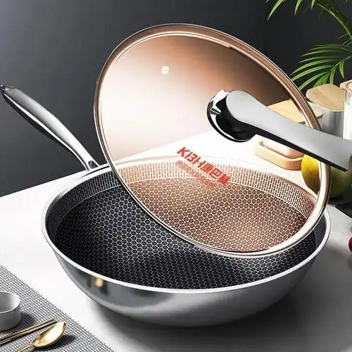 康巴赫 炒锅32cm 304不锈钢二代蜂巢cfd32a1