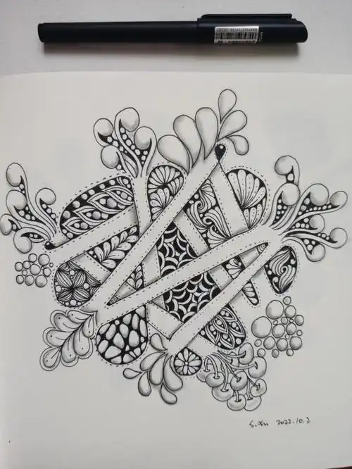 禅绕画原创精致简约分割型1