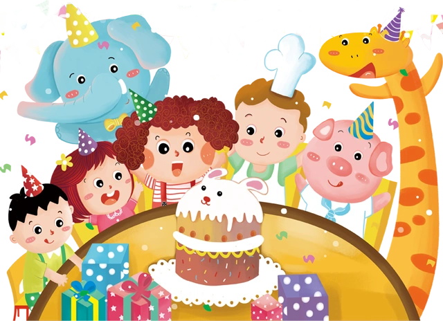 卡通人物漫画生日贺卡宝宝生日聚会邀请函