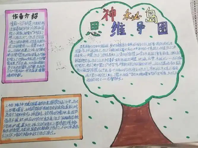 课外书神秘岛的手抄报课外阅读手抄报