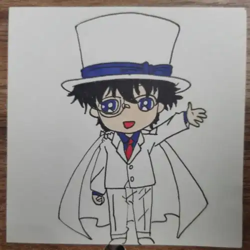 怪盗基德  #q版  #马克笔临摹  #临摹打卡  #简笔画