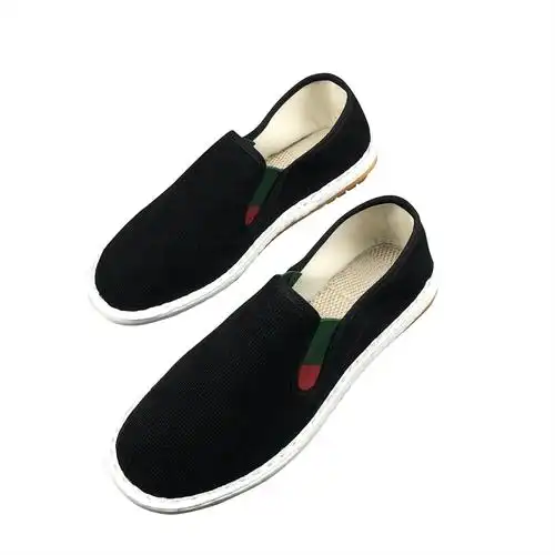 春夏季休闲老北京布鞋男懒人一脚蹬透气平跟灯芯绒低帮韩版中国风