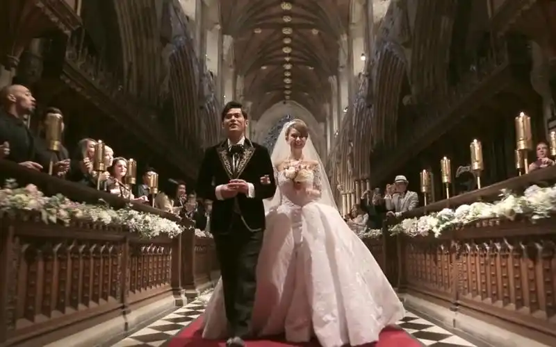 周杰伦和昆凌教堂婚礼现场,太梦幻了!