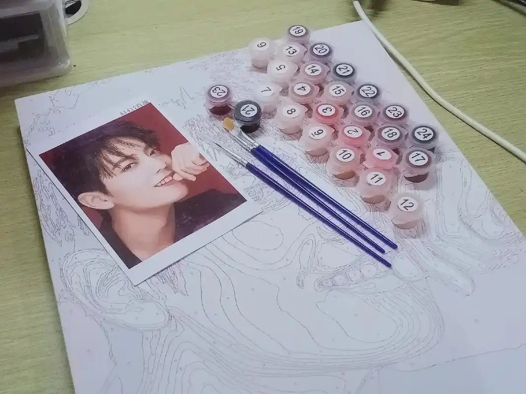 "他是我印在脑海中的人,是我最幸运的光亮"#数字油画 #肖战 - 抖音