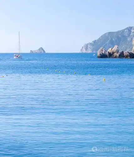 美丽的夏天全景海景.