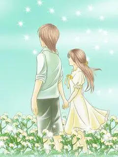 求动漫情侣牵手的图片