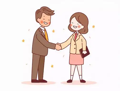 礼仪人物握手礼仪卡通元素