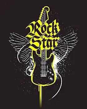 黑色,吉他,摇滚明星,低劣,风格,艺术