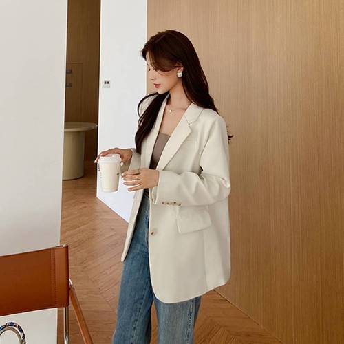 高级感炸街小西装外套女2022春秋新款气质白色西服套装设计感小众