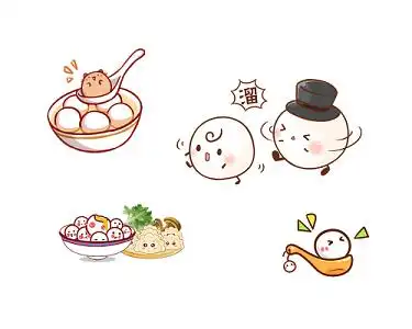 卡通可爱汤圆