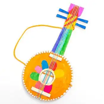 绘画涂鸦吉他儿童手工diy绘画涂鸦白坯木制吉他幼儿园自制乐器吉它