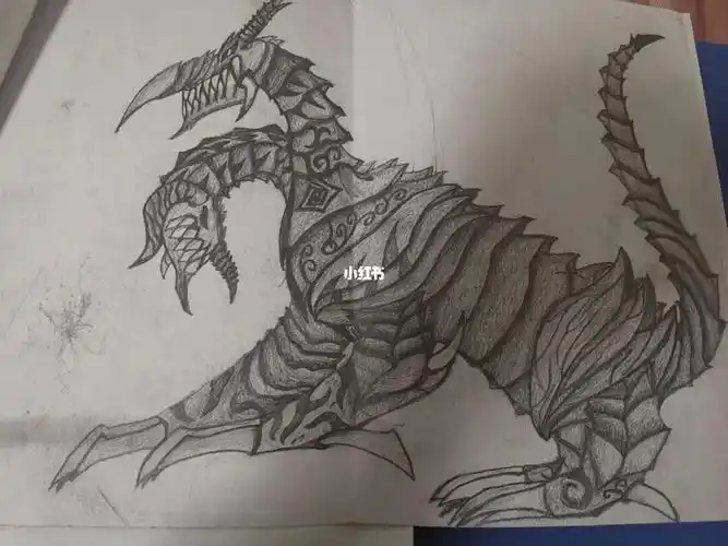 画的双犬巨龙外加朋友画的双头龙拟人