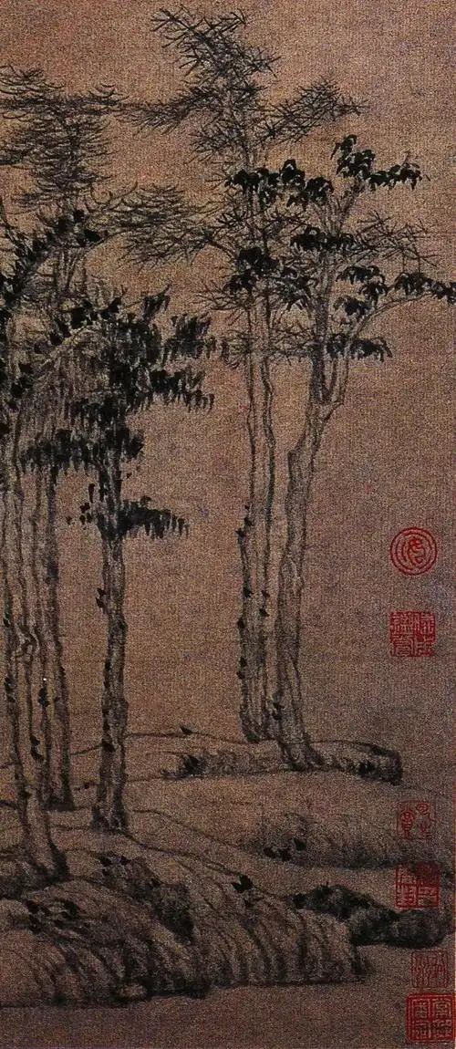 元  wbr>倪瓒《六君子图》(上海博物馆藏)