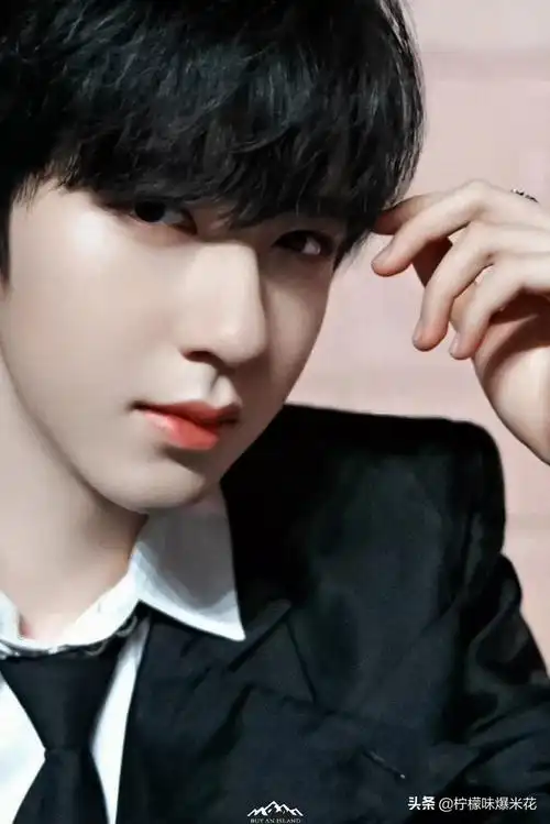 贺峻霖墨绿色西装造型-叽里星座