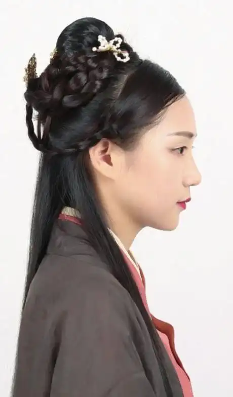古风极简盘发女词人编发造型
