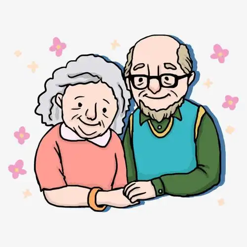 欢笑中的老夫妻