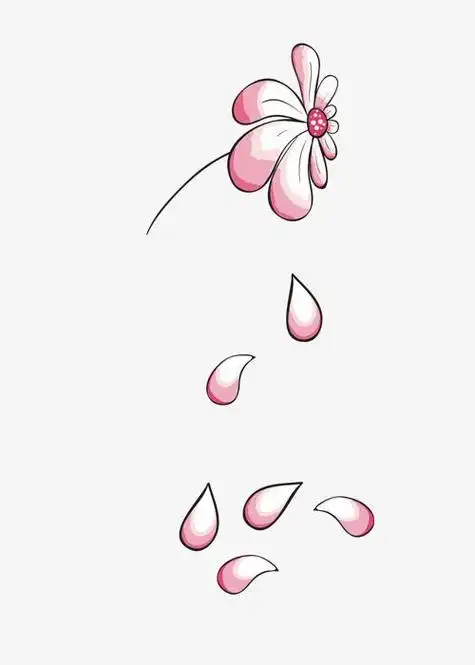 桃花花瓣掉落简笔画