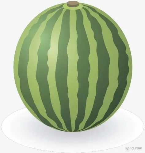 绿色圆形西瓜png素材透明免抠图片-其他元素