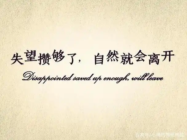 对一个人的失望是一点一点积攒下来的,当你攒够时就该走了