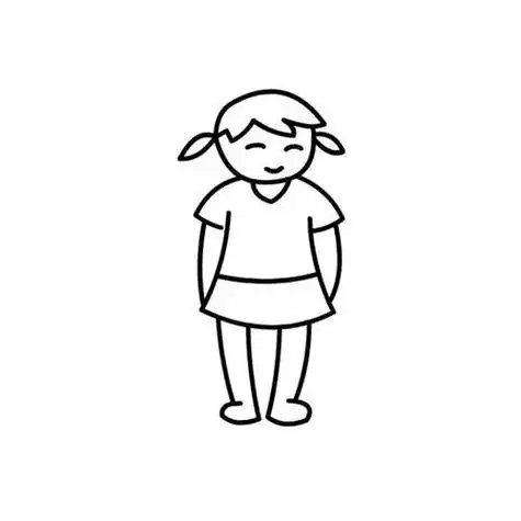 小精灵儿童网站侧身人简笔画 第1页简笔画一个女孩人物简笔画站立的小