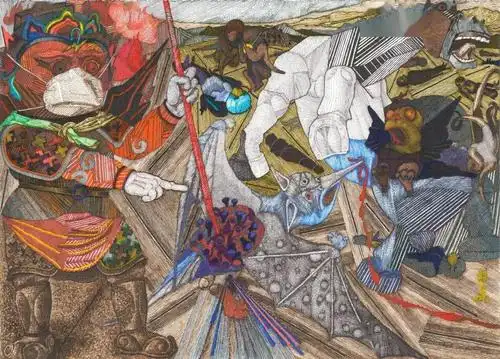 曹力全球抗疫图警世之战创作谈