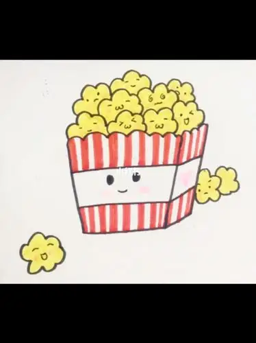 爆米花简笔画教程来了一起来画画