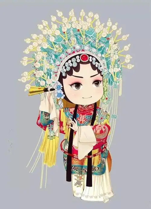 q版手绘京剧人物