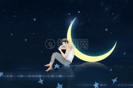 睡梦中的男孩gif图片素材