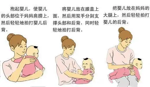 婴儿打嗝的处理办法:图解教你怎样给宝宝拍嗝(图)