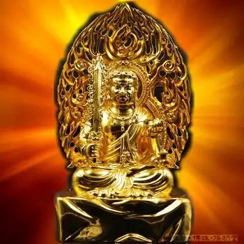 修明堂纯铜不动明wang摆件贴金不动明wang摆件密宗不动尊菩萨家居工艺