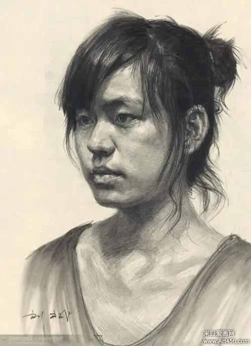 四分之三侧面人像素描集锦