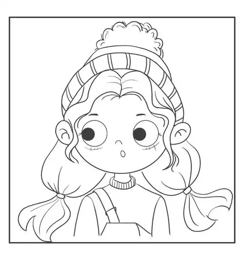 板绘线稿头像练习女孩