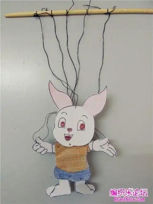 硬纸板兔子提线木偶的制作步骤图
