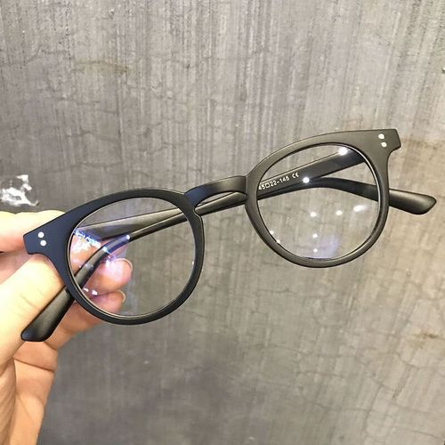 匡易韩版小圆框哑光黑色粗框眼镜架女潮时髦配近视眼镜框架平光镜男款