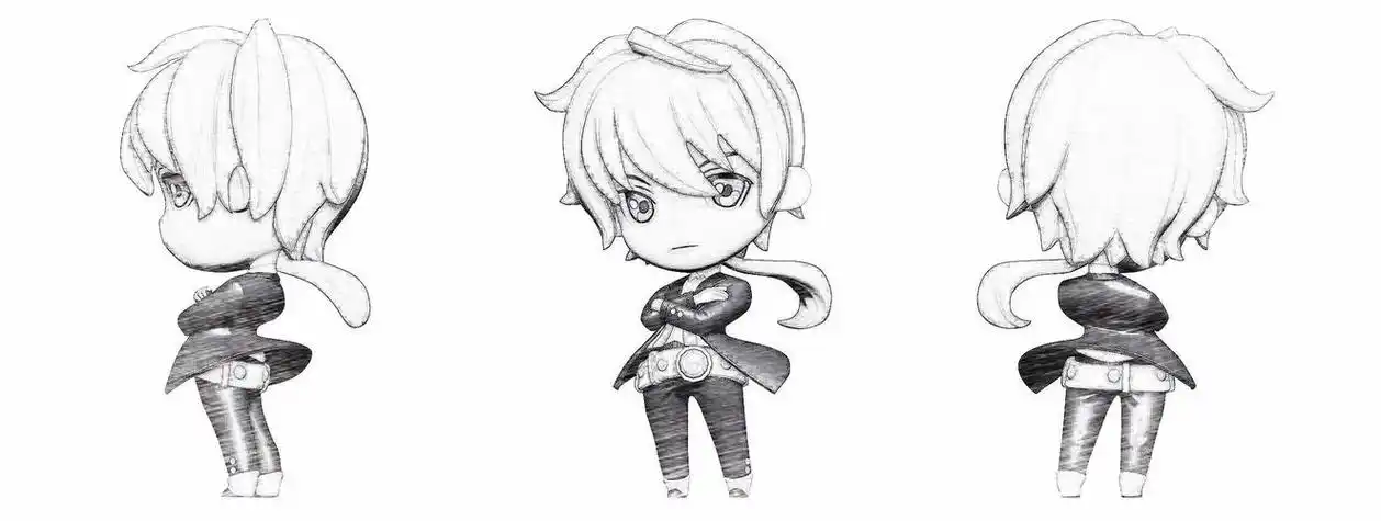 唐三3d4海神唐三定稿斗罗大陆线稿 雪清河