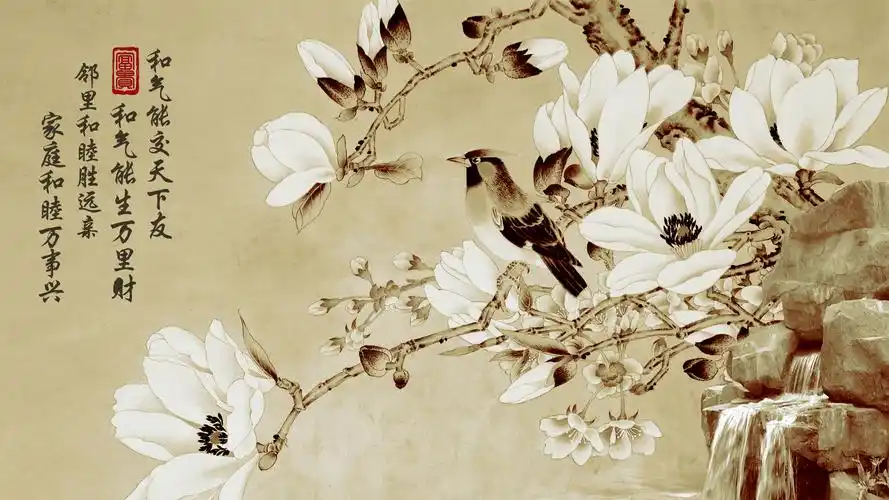 中国风花鸟工笔画,艺术壁纸-回车桌面