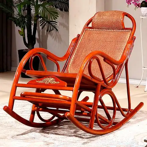 寻木匠阳台真藤摇椅藤椅藤制老人午睡椅逍遥躺椅大人休闲摇摇椅子凉椅