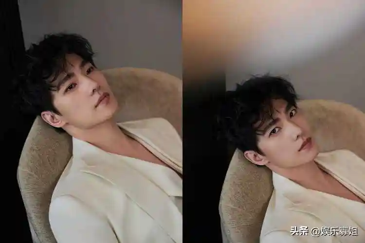 杨洋十年再见,深v白西装 卷发,时尚雅痞气息尽显!_娱乐_活动_发型