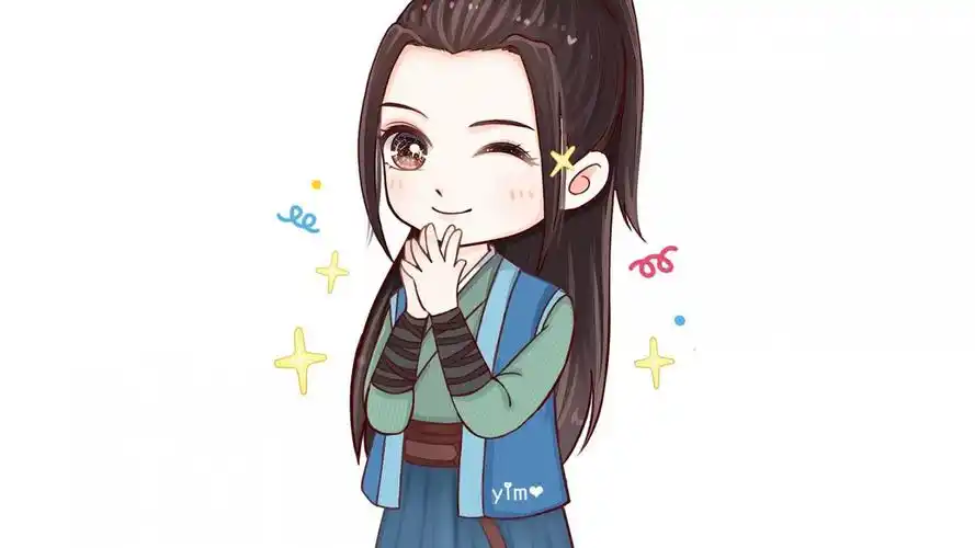 电脑壁纸 矢量 卡通矢量 q版任嘉伦古装可爱迷人写真