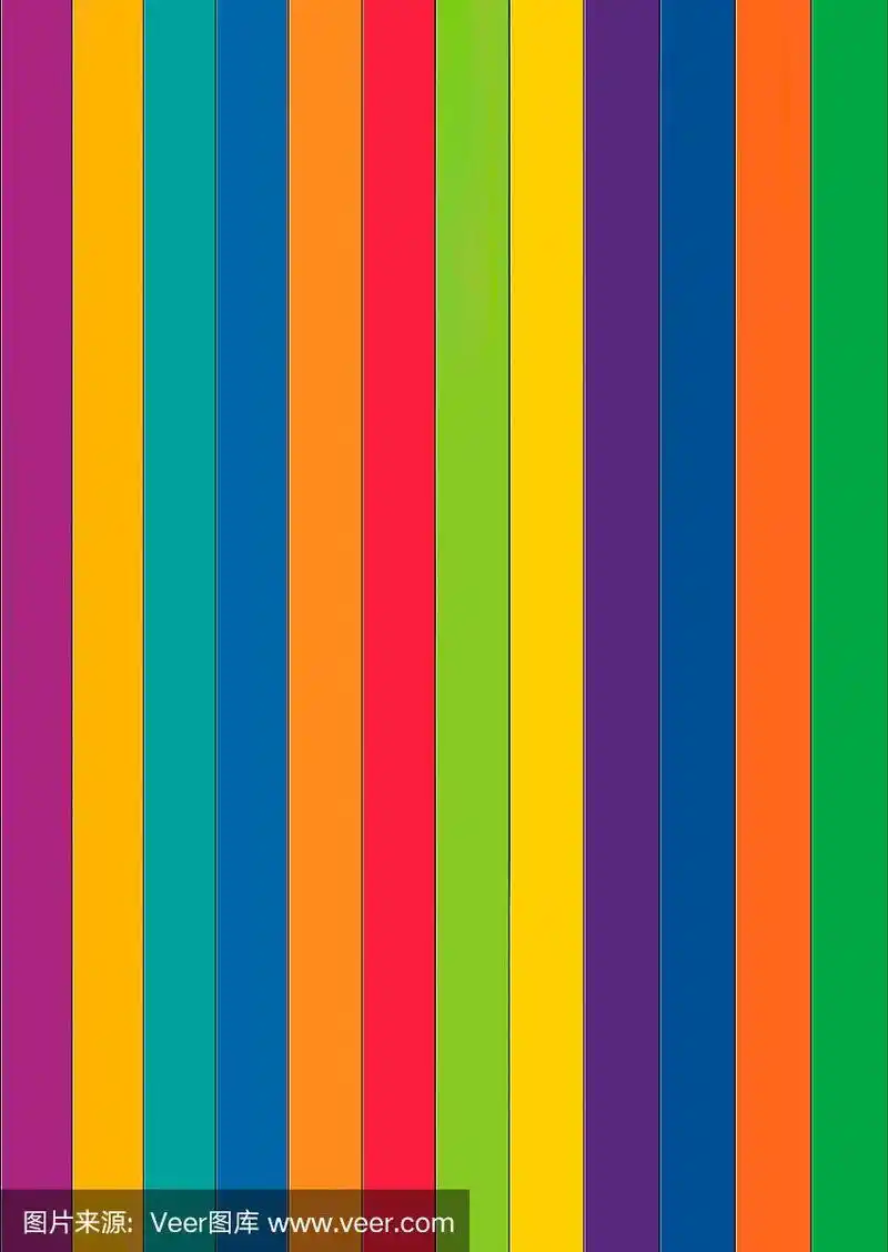 无缝纹理的鲜艳彩色条纹壁纸,插图.
