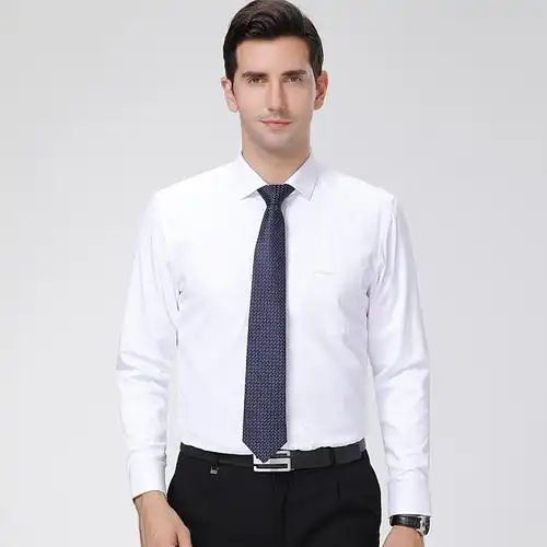 冬季男士保暖白衬衫工装商务职业正装棉纯色长袖加绒加厚白领衬衣