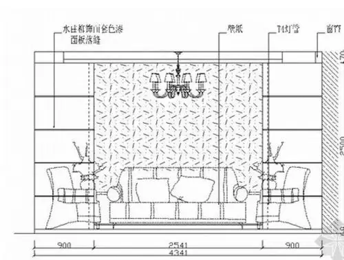 简欧风格套房客厅立面图
