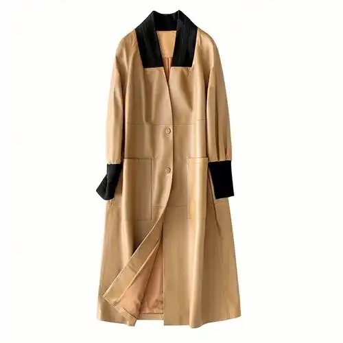 2021新款简约真皮皮衣女中长款外套绵羊皮