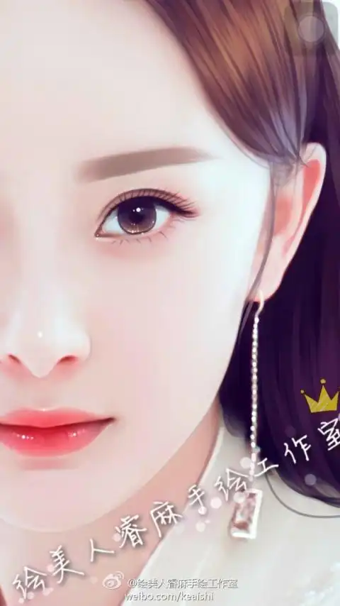 杨幂手绘美图三生三世十里桃花白浅上神图源睿麻手绘工作室