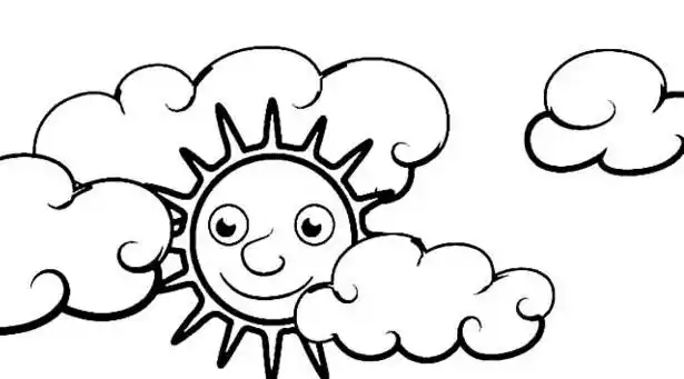 飘在天空的白云的简笔画图片_天上的棉花糖