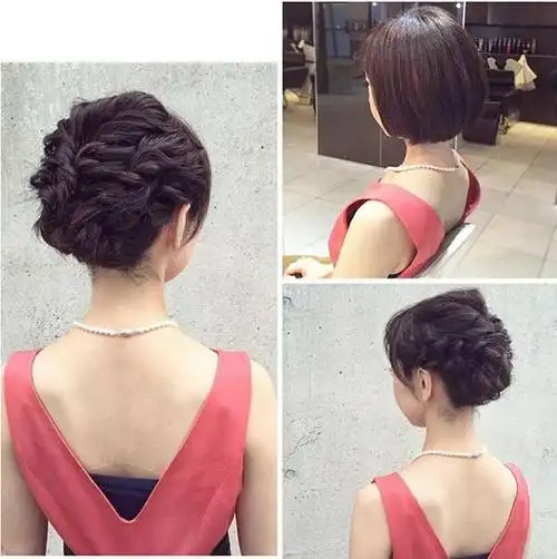 短发波波头,盘起来之后,脖子显得更加修长,更有魅力.