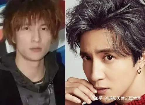 但是在刚出道的时候,薛之谦还是单眼皮男孩,眼睛还没有这么大.